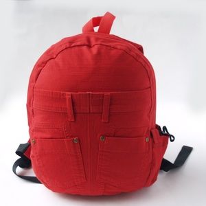 Recycled Denim Backpack with Padded Laptop Pocket